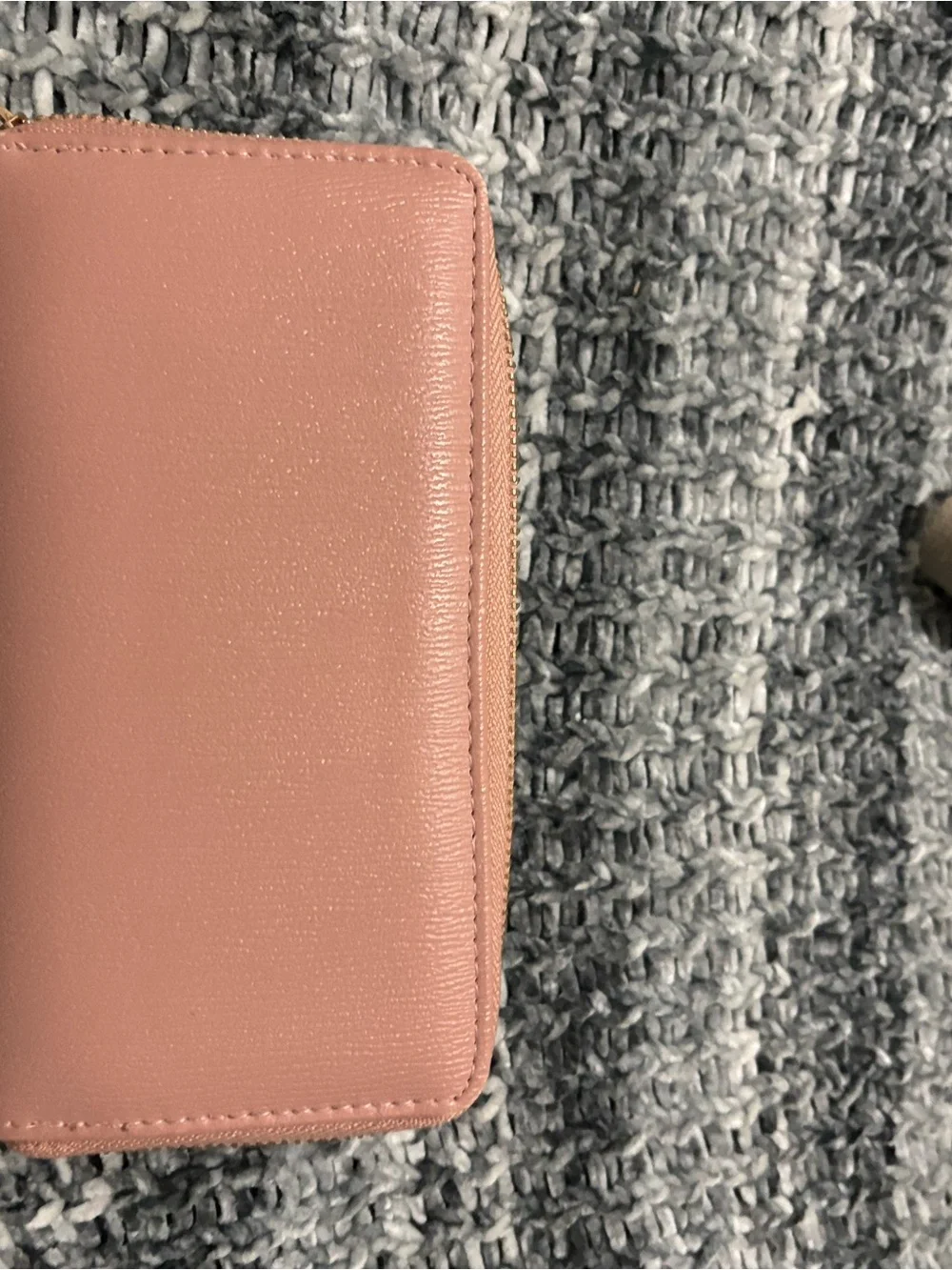 Leather Pink Women's Wallet with Gold Accent